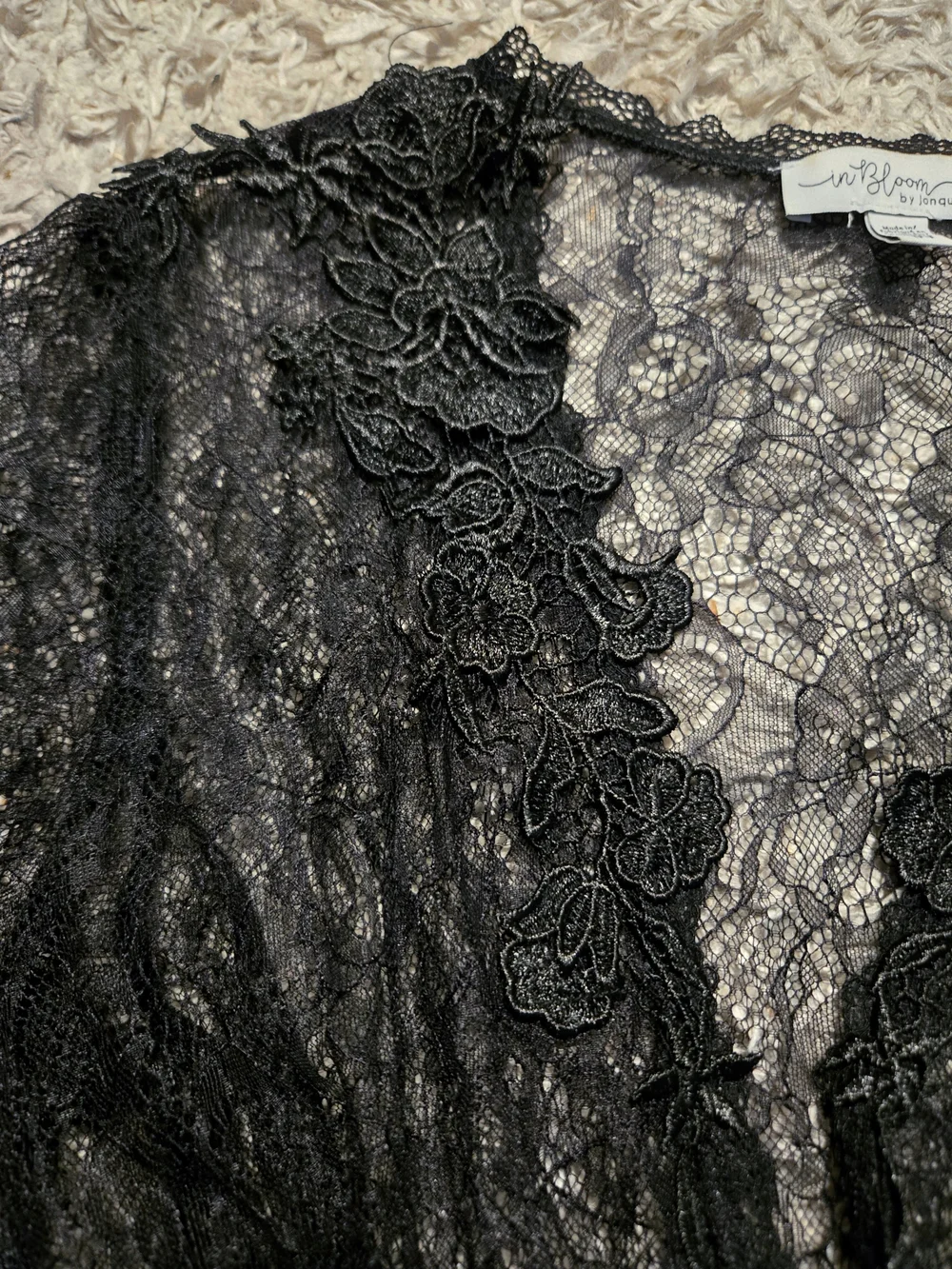 In Bloom Black Lace Robe - Picture 7 of 8